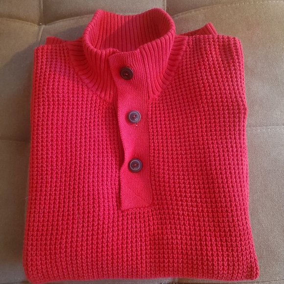 Waffle Weave Button High Collar Sweater NWT - Picture 2 of 14
